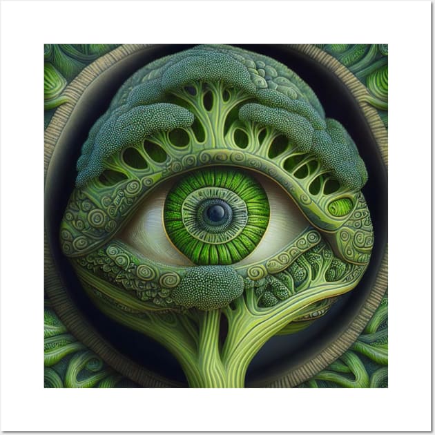 [AI Art] Eye Of Broccoli, Art Deco Style Wall Art by Sissely